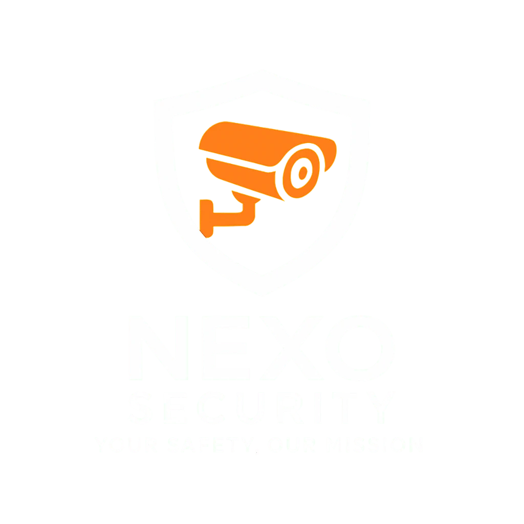 Nexo Security site icon logo featuring shield and CCTV symbol for security services.