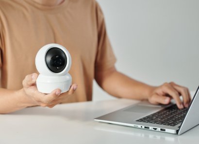 SIA engineer installing Hikvision CCTV in London home